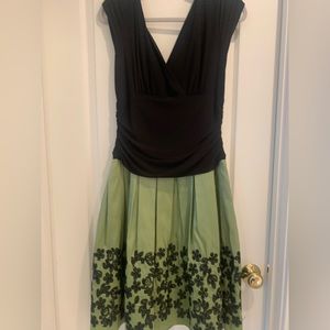 Gorgeous black and green cocktail dress, size 14